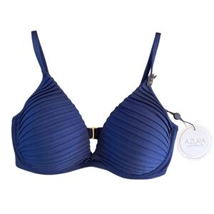 Azura Australia NWT Pintuck Pleated Molded Push Up Bra Bikini Top